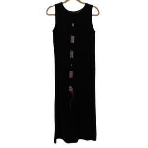 VTG Richard Velour Velvet Sleeveless Dress Sz Small Black